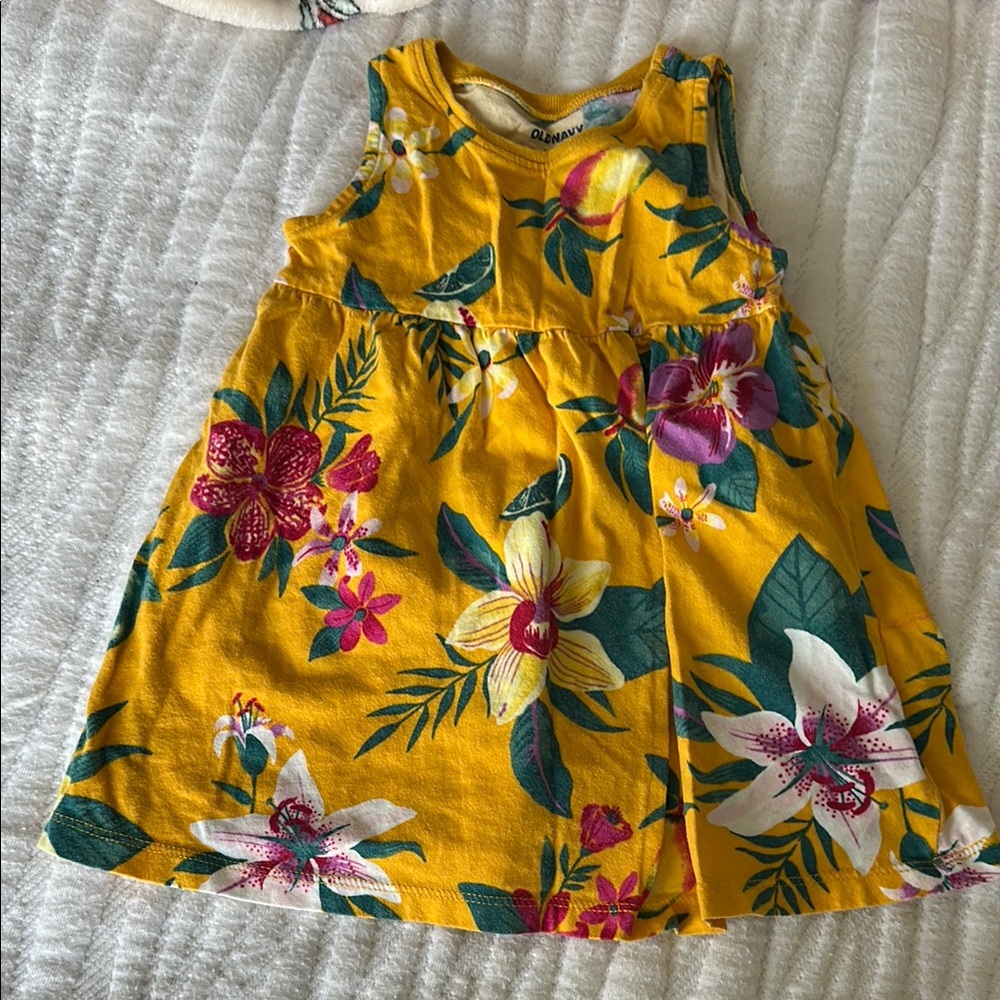 Floral Yellow Kids Dress